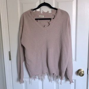 Cream/Nude Pink Sweater: Size Lg